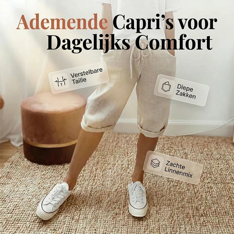 Isabelle I Katoenen linnen dames broek 1+1  Gratis