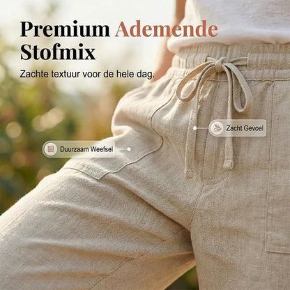 Isabelle I Katoenen linnen dames broek 1+1  Gratis