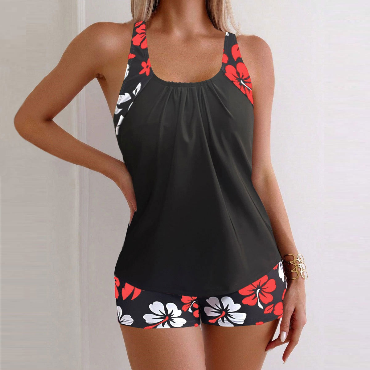 Women's Halter Two-Piece Floral Swimsuit