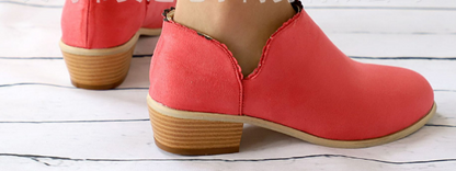 Lace-Up Women's Short Ankle Boots - Low Heel Martin Boots