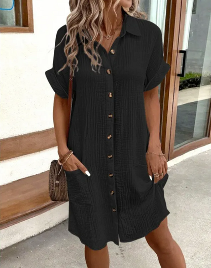 Summer V-neck Linen Dress